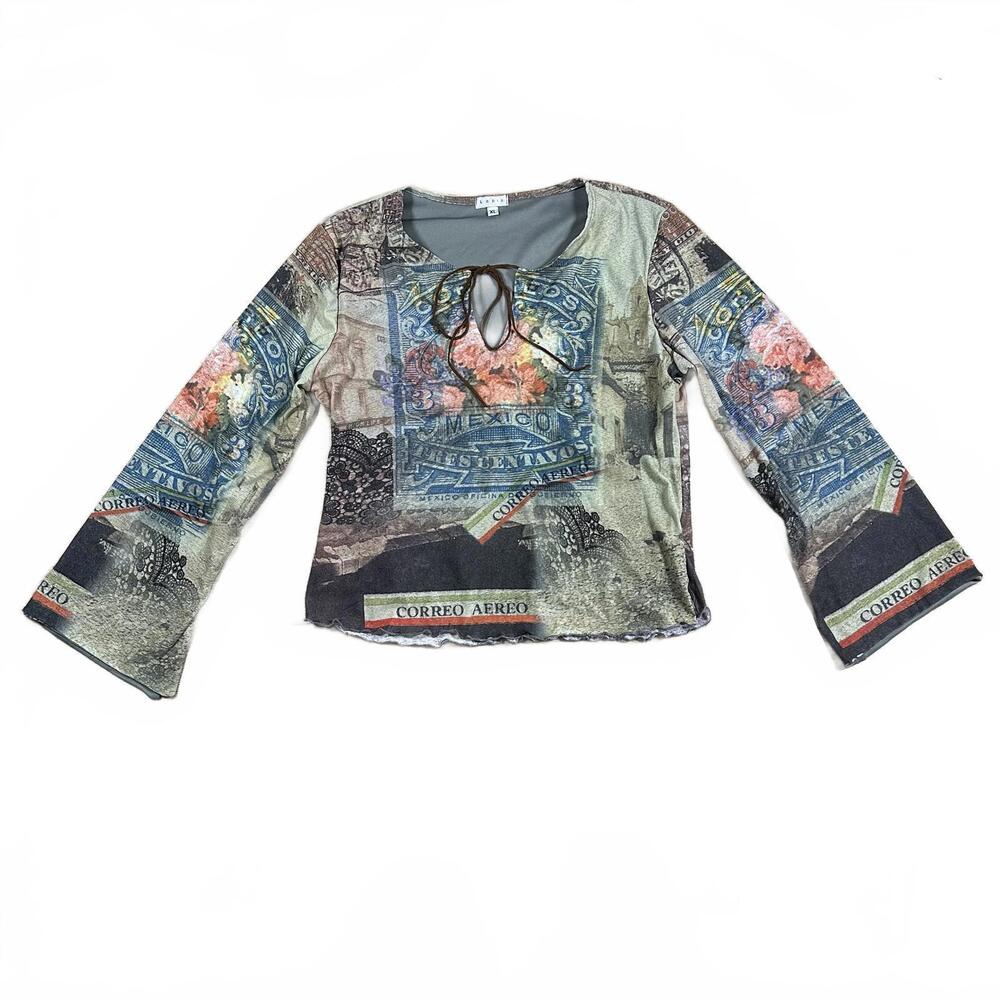 Lapis Multicolor Graphic Blouse